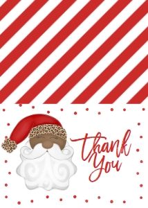 Christmas Party Santa Leopard Thank You AA: Christmas Party Santa Invitation Leopard AA