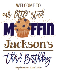 Birthday Stud Muffin 3 Welcome Sign: Birthday Stud Muffin 3