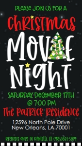 Christmas Movie Night Text Invite: Christmas Movie night