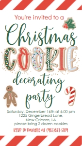 Christmas CookieDecorating Invitation DPArt Text Invite: Christmas CookieDecorating Invitation DPArt