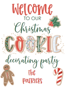 Christmas CookieDecorating Invitation DPArt Welcome Sign 8x10: Christmas CookieDecorating Invitation DPArt