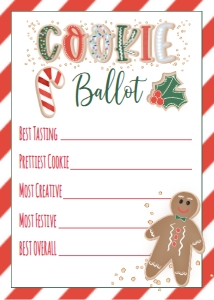Christmas CookieDecorating Invitation DPArt Voting Card Ballot: Christmas Cookie Exchange Oh Snap Invitation Dpart