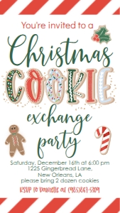 Christmas Cookie Exchange Invitation DPArt Text Invite: Christmas Cookie Exchange Invitation DPArt
