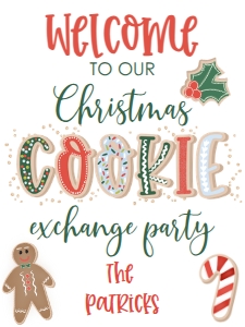 Christmas Cookie Exchange Invitation DPArt Welcome Sign 8x10: Christmas Cookie Exchange Invitation DPArt