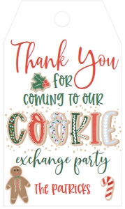 Christmas Cookie Exchange Invitation DPArt Favor Tag: Christmas Cookie Exchange Invitation DPArt