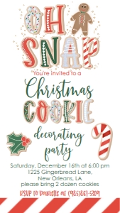 Christmas Cookie Exchange Oh Snap Invitation Dpart Text Invite: Christmas Cookie Exchange Oh Snap Invitation Dpart