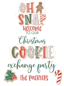 Christmas Cookie Exchange Oh Snap Invitation Dpart Welcome Sign 8x10: Christmas Cookie Exchange Oh Snap Invitation Dpart