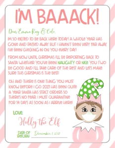 Christmas Elf Welcome Letter Elf Quarantine GPM1: Christmas Elf Welcome Letter Elf Quarantine GPM1