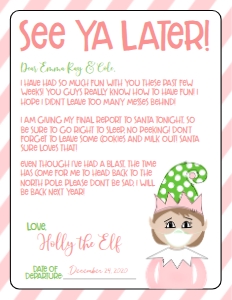 Christmas Elf Goodbye Letter Elf Quarantine GPM1: Christmas Elf Welcome Letter Elf Quarantine GPM1