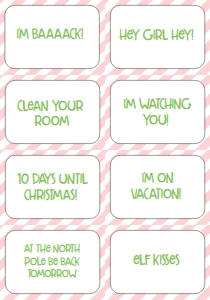 Elf Note Cards with Sayings Quarantine Girl Pink: Christmas Elf Welcome Letter Elf Quarantine GPM1