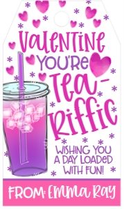Valentine You're Tea-Riffic Favor Tag: Valentine You're Tea-Riffic Favor Tag