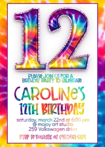 Birthday Tie Dye Foil Balloons design preview