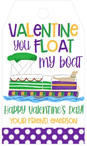 Valentine Mardi Gras Float Boat Tag: Valentine Mardi Gras Float Boat Tag