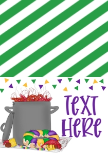 Mardi Gras Crawfish King Cake Birthday Food Tent: Mardi Gras Crawfish King Cake Birthday Invitation