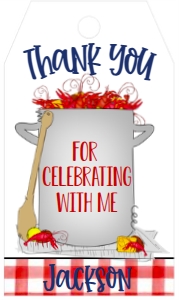 Crawfish Boil Pot Kid Birthday Cake SPD Favor Tag: Crawfish Boil Pot Kid Birthday Cake SPD