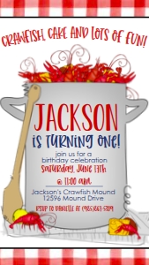 Crawfish Boil Pot Kid Birthday Cake SPD Text Invite: Crawfish Boil Pot Kid Birthday Cake SPD
