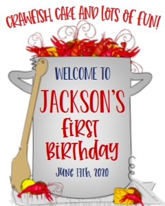 Crawfish Boil Pot Kid Birthday Cake SPD Welcome Sign: Crawfish Boil Pot Kid Birthday Cake SPD
