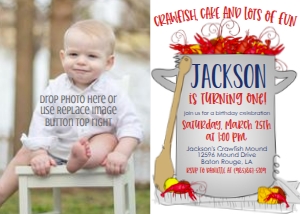 Crawfish Boil Pot Kid Birthday Cake SPD Photo Invite: Crawfish Boil Pot Kid Birthday Cake SPD