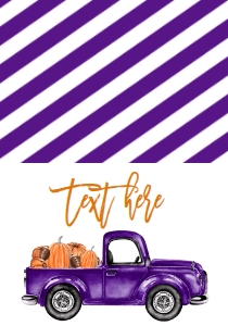 Purple Truck Pumpkin Food Tent: Fall Birthday Purple Truck