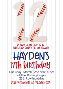Birthday Number Baseball design preview