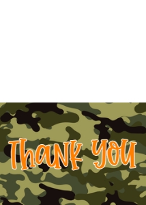 Birthday Number Camo Orange Thank You: Birthday Number Camo Orange