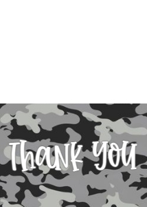 Birthday Number Camo Grey Thank You: Birthday Number Camo Grey