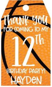 Birthday Number Basketball Favor Tag: Birthday Number Basketball