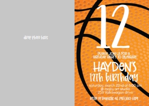 Birthday Number Basketball Photo Invite: Birthday Number Basketball