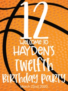 Birthday Number Basketball Welcome Sign: Birthday Number Basketball