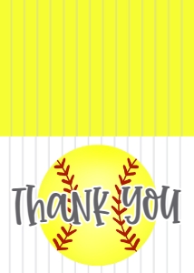 Birthday Number Softball Thank You: Birthday Number Softball
