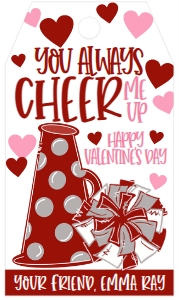 Valentine Cheer tag red: Valentine Cheer tag red