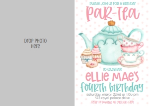 Birthday Par-Tea Cups 1 Photo Invite: Birthday Par-Tea Cups 1