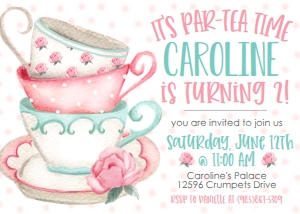 Birthday Rose Tea Party 7x5: Birthday Rose Tea Party 7x5