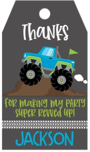 Birthday Monster Truck Blue Favor Tag: Birthday Monster Truck Blue 240770706
