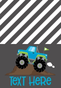 Birthday Monster Truck Blue Food Tent: Birthday Monster Truck Blue 240770706