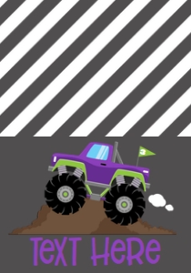 Birthday Monster Truck Purple Food Tent: Birthday Monster Truck Purple