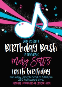 Birthday Music Note: Birthday Music Note