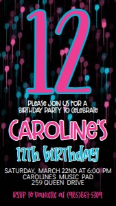 Birthday Number Music Text Invite: Birthday Number Music