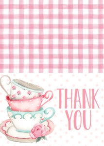 Birthday Rose Tea Party Thank You: Birthday Rose Tea Party 7x5