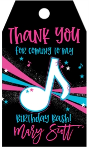 Birthday Music Note Favor Tag: Birthday Music Note