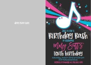 Birthday Music Note Photo Invite: Birthday Music Note