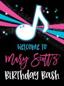 Birthday Music Note Welcome Sign: Birthday Music Note