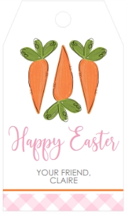 Easter Carrots Pink Favor Tag: Easter Carrots Pink Favor Tag
