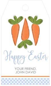 Easter Carrots Blue Favor Tag: Easter Carrots Blue Favor Tag