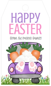 Easter Favor Tag Truck Happy Easter: Easter Favor Tag Truck Happy Easter
