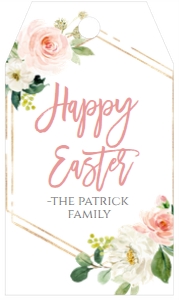 Easter Pink Floral Geo Favor Tag: Easter Pink Floral Geo Favor Tag