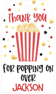 Birthday Popcorn Party BPPB1 Favor Tag: Birthday Popcorn Party BPPB1