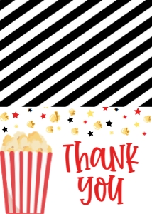 Birthday Popcorn Party BPPB1 Thank You: Birthday Popcorn Party BPPB1