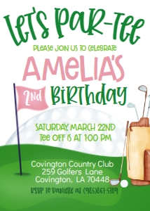 Birthday Golf Flag Pink Let's Partee: Birthday Golf Flag Pink Let's Partee