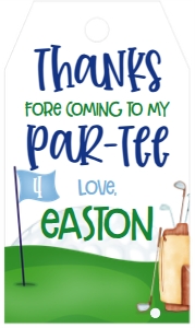 Birthday Golf Flag Favor Tag: Birthday Golf Flag let's Partee